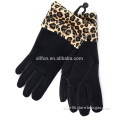 Hot Selling Ladies winter leopard print velvet gloves